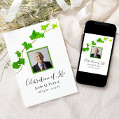 Green English Ivy Vine Foliage Celebration of Life Einladung