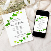 Green English Ivy Vine Foliage Celebration of Life Einladung
