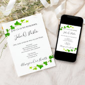 Green English Ivy Vine Foliage Toath Anniversary Einladung