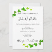 Green English Ivy Vine Foliage Toath Anniversary Einladung (Rückseite)