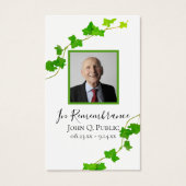 Green English Ivy Vine Funeral Memorial Gebet (Vorderseite)