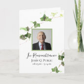 Green English Ivy Vine Funeral Service geflochten Programm (Vorderseite)