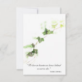 Green English Ivy Vine Vielen Dank für Ihr Beileid Dankeskarte (Vorderseite)