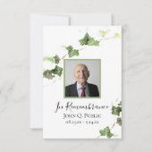 Green English Ivy Vine Watercolor Beerdigung Beile Dankeskarte (Vorderseite)