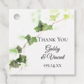 Green English Ivy Vine Watercolor Wedding Geschenkanhänger (Vorderseite)