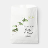 Green English Ivy Vine Watercolor Wedding Geschenktütchen (Vorderseite)