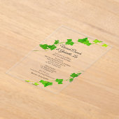 Green English Ivy Vine Wedding Acryleinladungen (Ablage )
