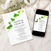 Green English Ivy Vine Wedding Einladung