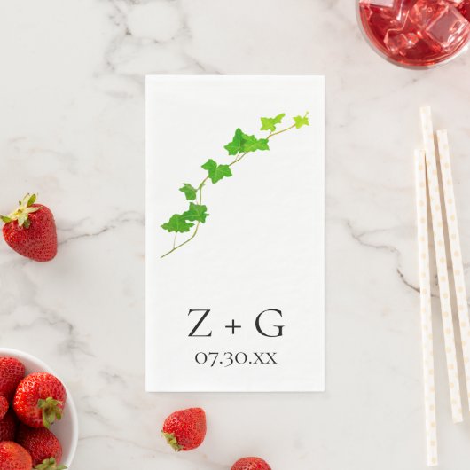 Green English Ivy Vine Wedding Paper Handtücher Serviette (Beispiel)