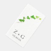 Green English Ivy Vine Wedding Paper Handtücher Serviette (Ecke)