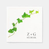 Green English Ivy Vine Wedding Serviette (Vorderseite)