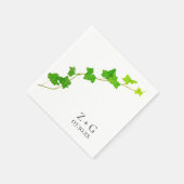 Green English Ivy Vine Wedding Serviette (Ecke)