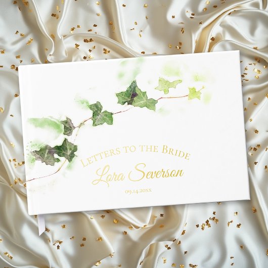Green English Ivy Watercolor Briefe an die Braut Gästebuch