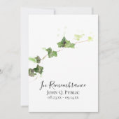 Green English Ivy Watercolor Toath Anniversary Einladung (Vorderseite)