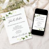 Green English Ivy Watercolor Toath Anniversary Einladung