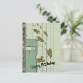 Green Ephemera Collage Happy Birthday Postkarte (Stehend Vorderseite)