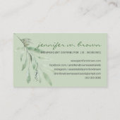 Green Essential Oils Add your custom logo floral Visitenkarte (Rückseite)