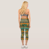 Green Ethnic Aztec Capri Leggings (Rückseite)