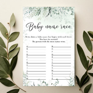 Green Eucalyptus Baby Name Race Game