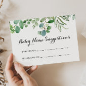 Green Eucalyptus Baby Name Suggestions Card
