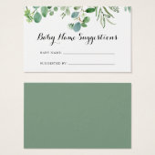 Green Eucalyptus Baby Name Suggestions Card (Vorne & Hinten)