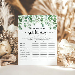 Green Eucalyptus Baby Shooting Scattegories Game