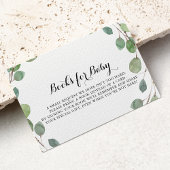 Green Eucalyptus Baby Shower Book Request Begleitkarte