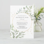 Green Eucalyptus Baby Shower by Mail Einladung (Stehend Vorderseite)