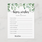 Green Eucalyptus Baby Shower Hopwers & Wish Card Postkarte (Vorderseite)
