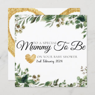 Green Eucalyptus Baby Shower Mummy wird Karte