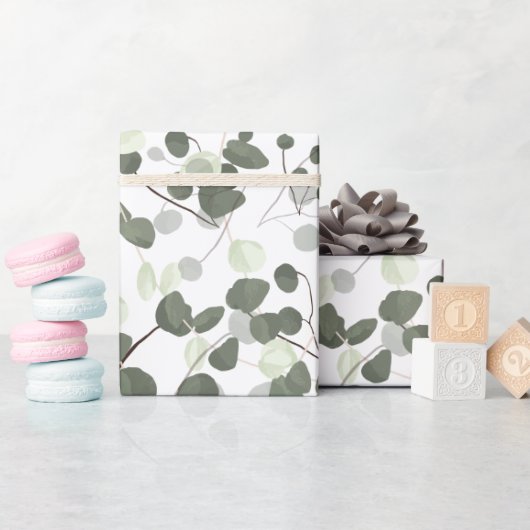 Green Eucalyptus Blätter Illustration Nature Geschenkpapier (Babyparty)