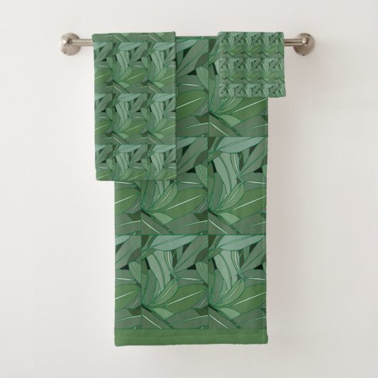Green Eucalyptus Blätter Muster Badhandtuch Set (Insitu)