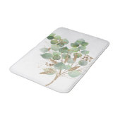 GREEN EUCALYPTUS BRANCH WHITE BATH MAT BADEMATTE (Schrägansicht)