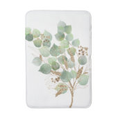 GREEN EUCALYPTUS BRANCH WHITE BATH MAT BADEMATTE (Vorderseite Vertikal)