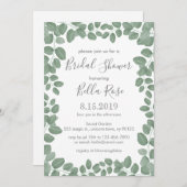 Green Eucalyptus Brautparty Einladung (Vorne/Hinten)
