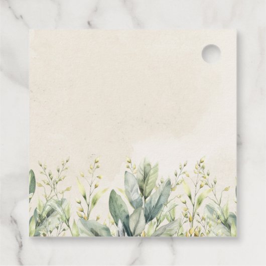 Green Eucalyptus Bunny Baby Dusche Geschenkanhänger (Rückseite)