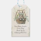 Green eucalyptus Bunny Baby Dusche Geschenkanhänger (Vorderseite)