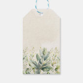 Green eucalyptus Bunny Baby Dusche Geschenkanhänger (Rückseite)