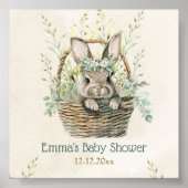 Green Eucalyptus Bunny Baby Dusche Poster (Vorne)