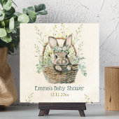 Green Eucalyptus Bunny Baby Dusche Poster