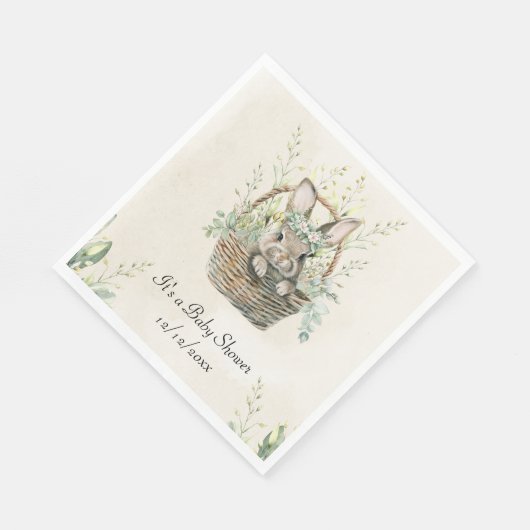Green eucalyptus Bunny Baby Dusche Serviette (Ecke)