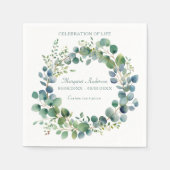 Green Eucalyptus Celebration of Life Serviette (Vorderseite)