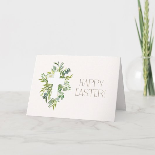Green Eucalyptus Design Easter Holiday Card Dankeskarte (Vorderseite)