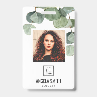 GREEN EUCALYPTUS EMPLOYEE FOTO BARCODE NAME AUSWEIS