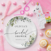 Green Eucalyptus Floral Brautparty Pappteller (Party)