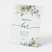 Green Eucalyptus Floral Mimosa Bar Sign Sockelschild (Vorderseite)