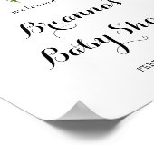 Green Eucalyptus Foliage Baby Dusche Willkommen Poster (Ecke)