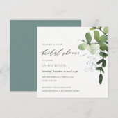 Green Eucalyptus Foliage Brautparty Einladung (Vorne/Hinten)