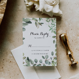 Green Eucalyptus Foliage Delight Calligraphy UAWG RSVP Karte