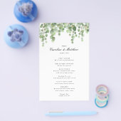Green Eucalyptus Foliage Dinner Menu Flyer (Einzeln)
